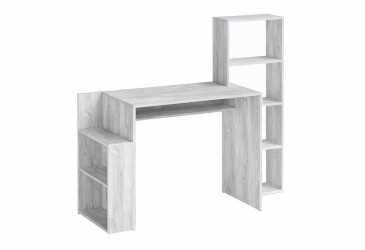 Стіл письмовий Moreli ST0025 144x50 см з надставкою та полицями бетон