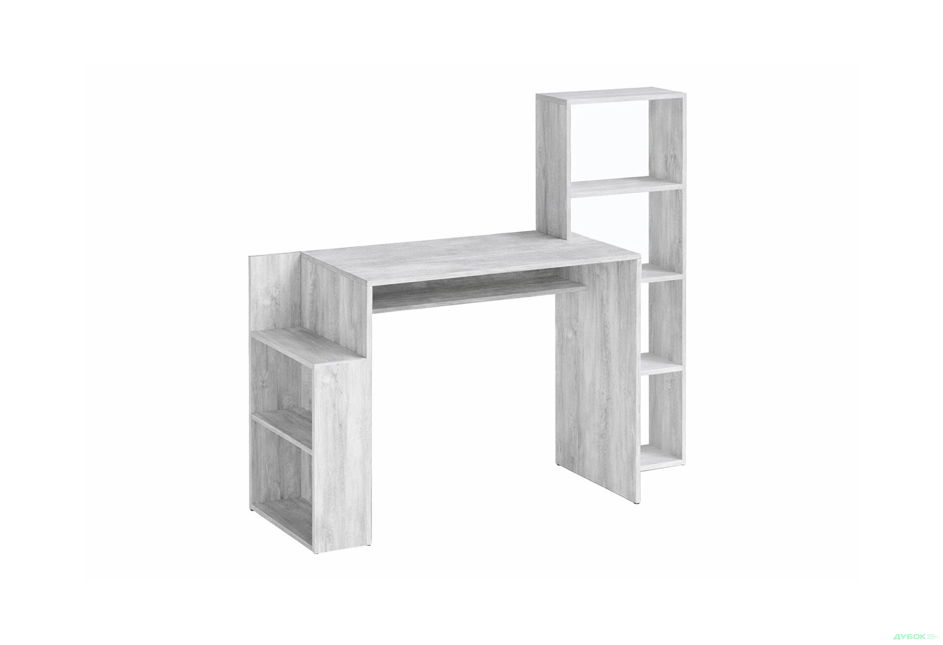 Изображение 1 - Стол письменный Moreli ST0025 144x50 см с надстройкой и полками бетон