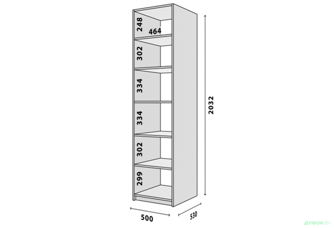 Корпус 1Д VIP-master Модуль № 1 П-500x2050 білий - Зображення 2 Зображення 2 - Корпус 1Д VIP-master Модуль № 1 П-500x2050 білий