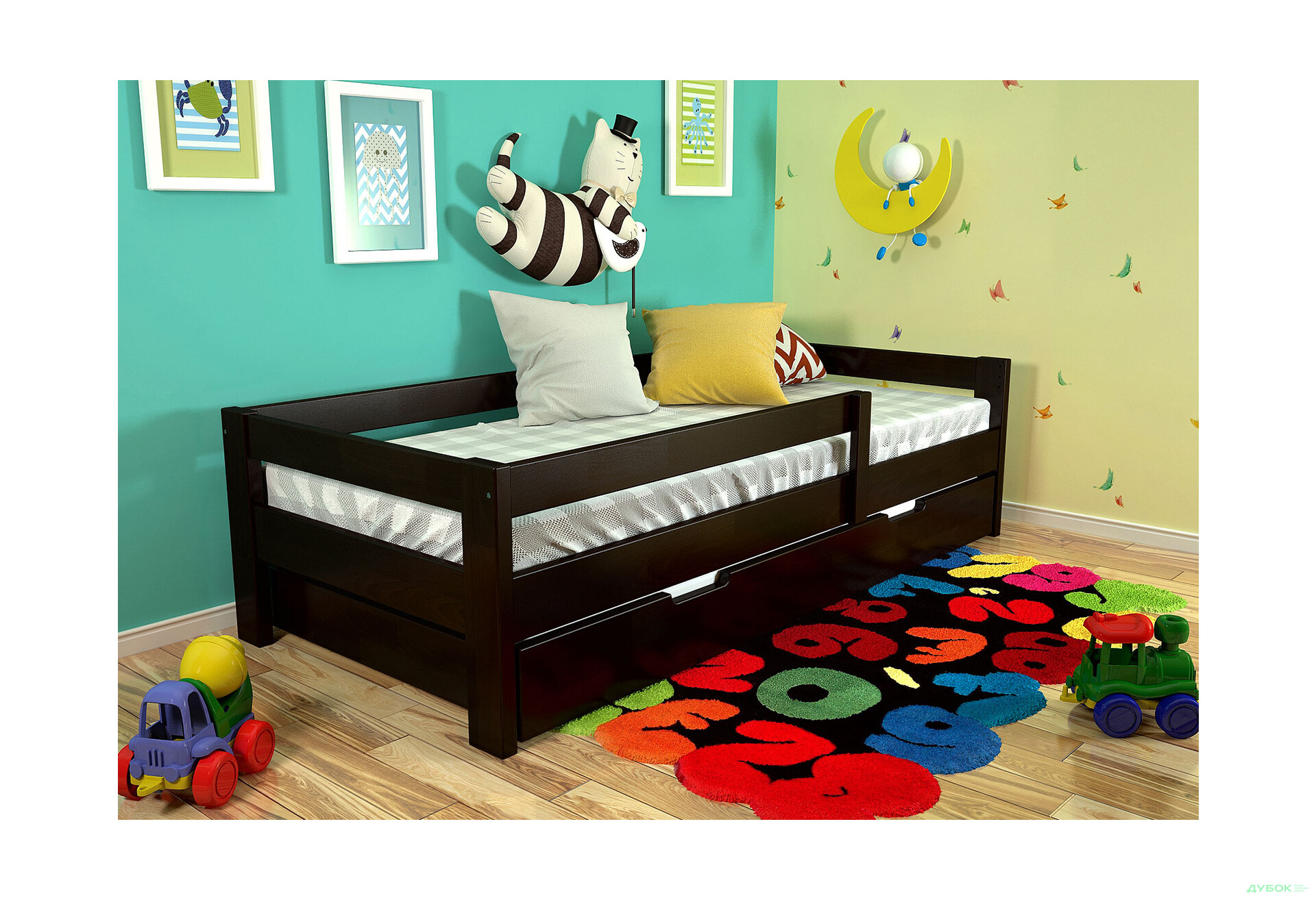 Ліжко Arbor Drev Альф (без шухляд) 90х200, бук, венге - Зображення 3 Зображення 3 - Ліжко Arbor Drev Альф (без шухляд) 90х200, бук, венге