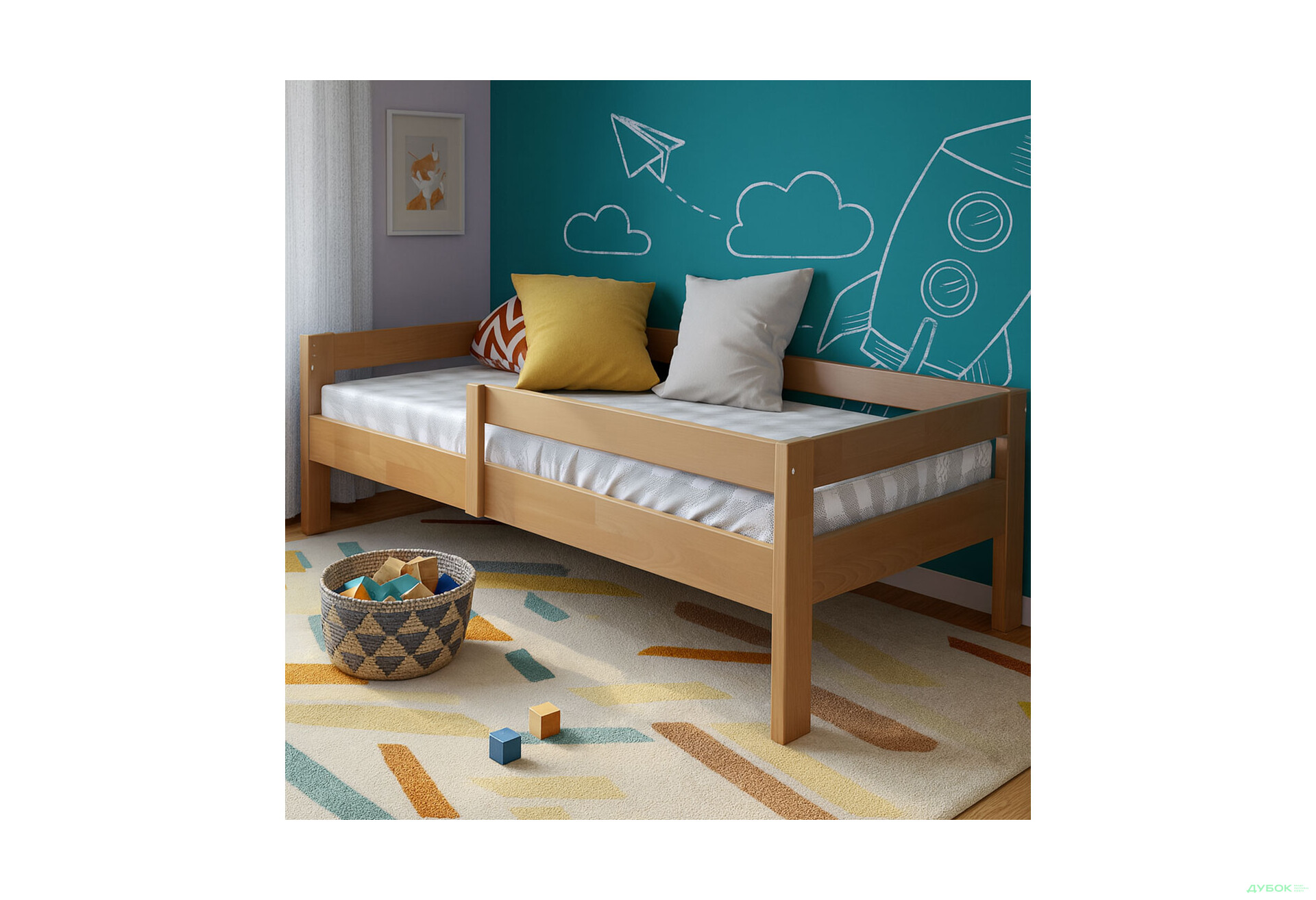 Зображення 2 - Ліжко Arbor Drev Альф (без шухляд) 90х200, сосна, горіх