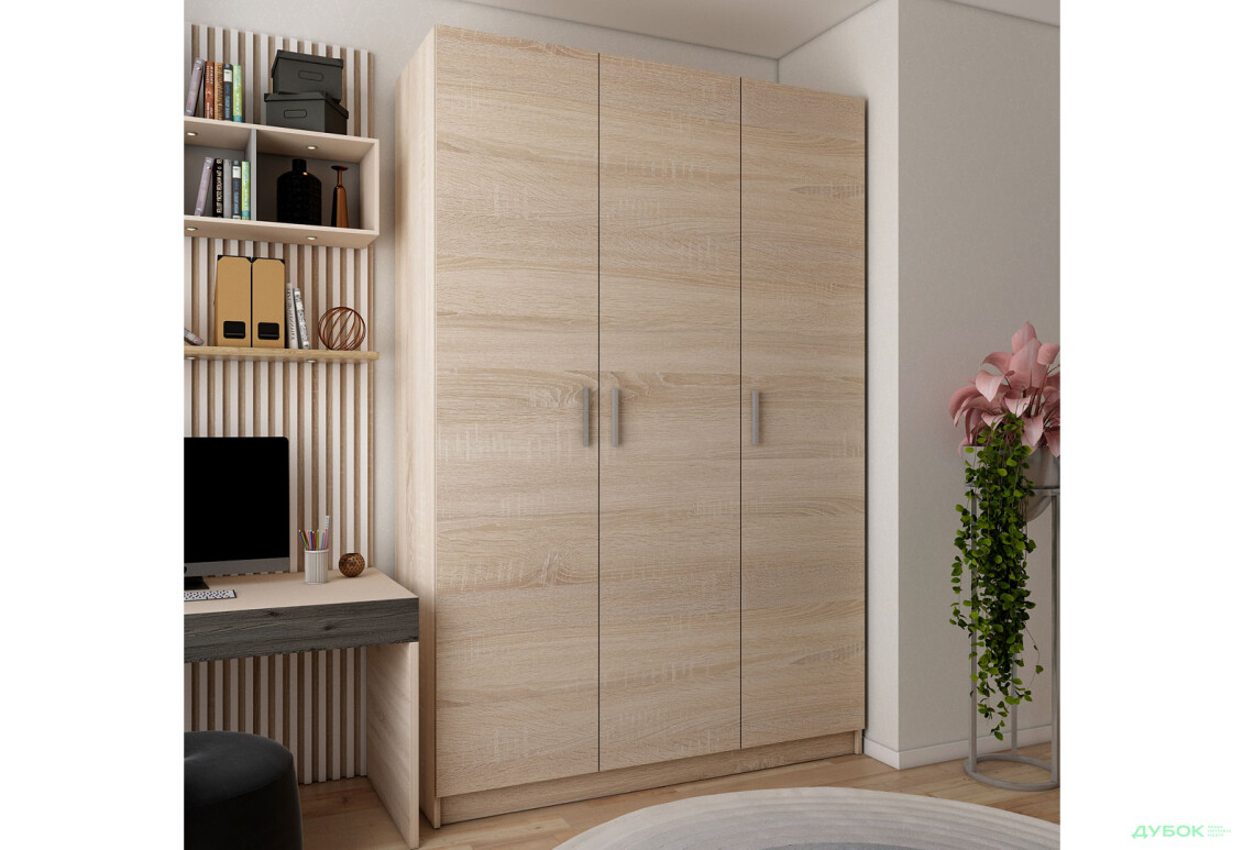 Изображение 2 - Шкаф Doros Promo / Промо 3 ДСП 3-дверная 135 см Дуб Сонома