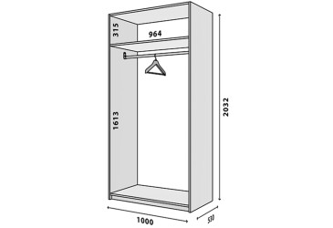 Модуль № 2 ШУ-1000*2050 білий Зображення Модуль № 2 ШУ-1000*2050 білий
