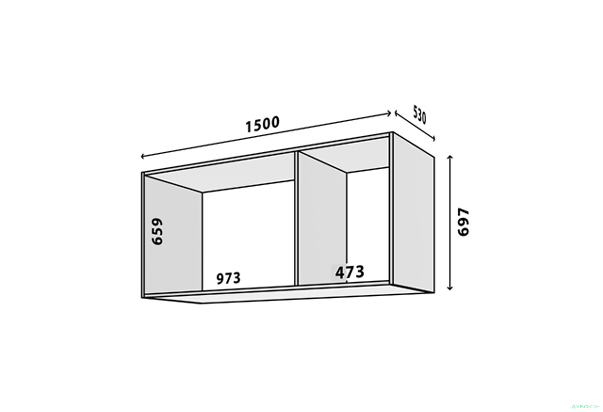 Корпус 3Д VIP-master Модуль №32 А-1500x695 білий - Зображення 2 Зображення 2 - Корпус 3Д VIP-master Модуль №32 А-1500x695 білий