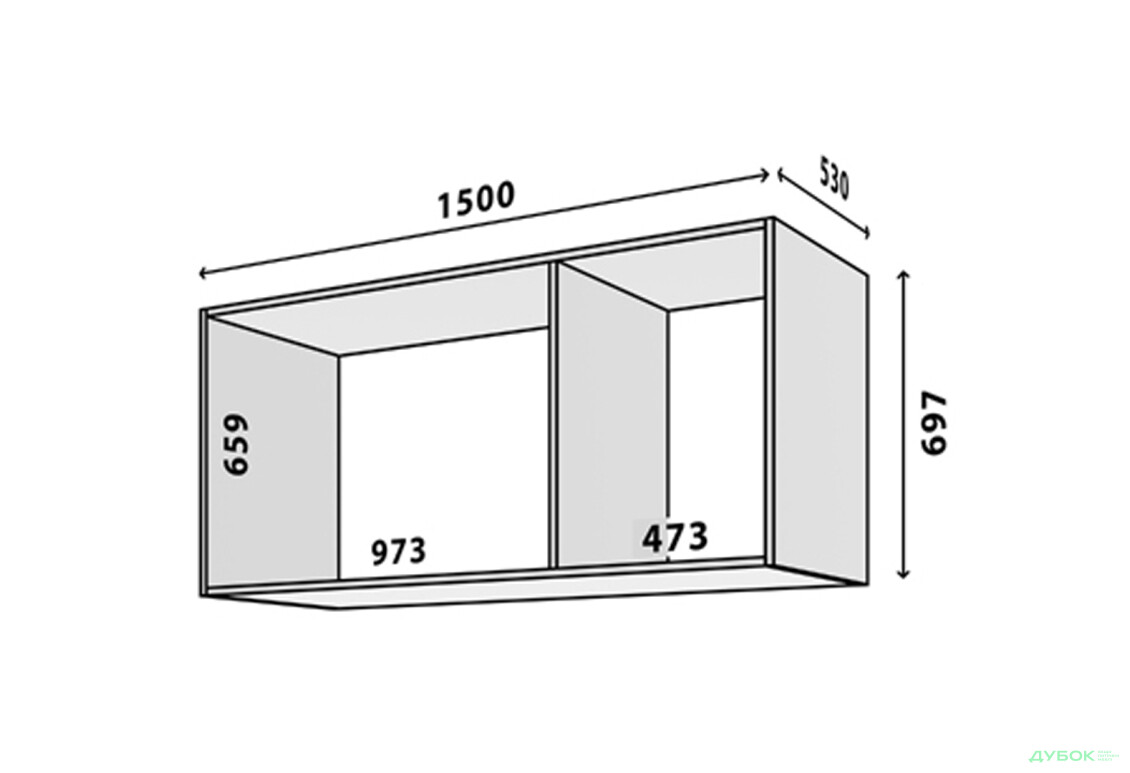 Корпус 3Д VIP-master Модуль №32 А-1500x695 білий - Зображення 2 Зображення 2 - Корпус 3Д VIP-master Модуль №32 А-1500x695 білий