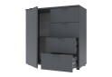 Комод Doros Рон 1 1-дверний з 4 шухлядами 80 см Графіт  - Зображення 2 Зображення 2 - Комод Doros Рон 1 1-дверний з 4 шухлядами 80 см Графіт