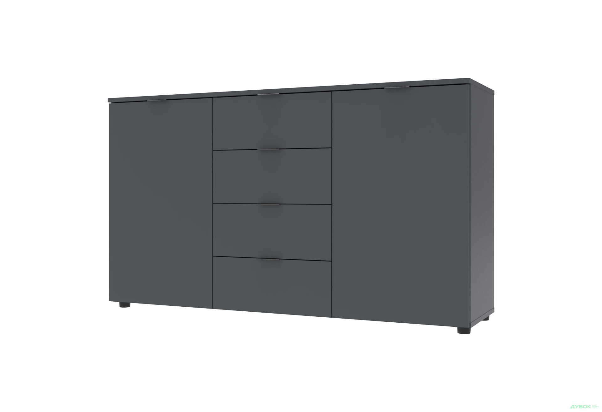Изображение 1 - Комод Doros Рон 5 2-дверный с 4 ящиками 140 см Графит