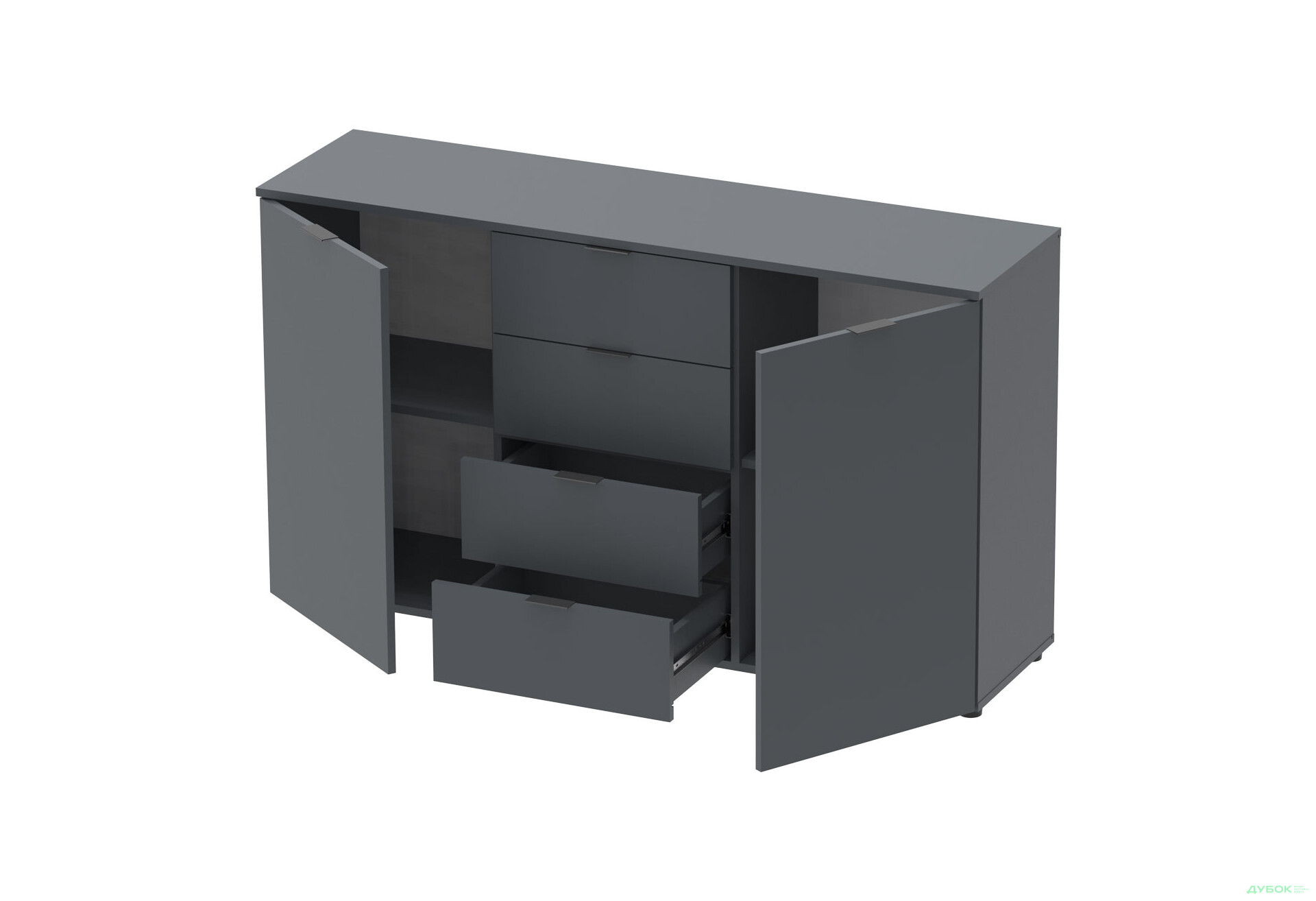 Изображение 4 - Комод Doros Рон 5 2-дверный с 4 ящиками 140 см Графит