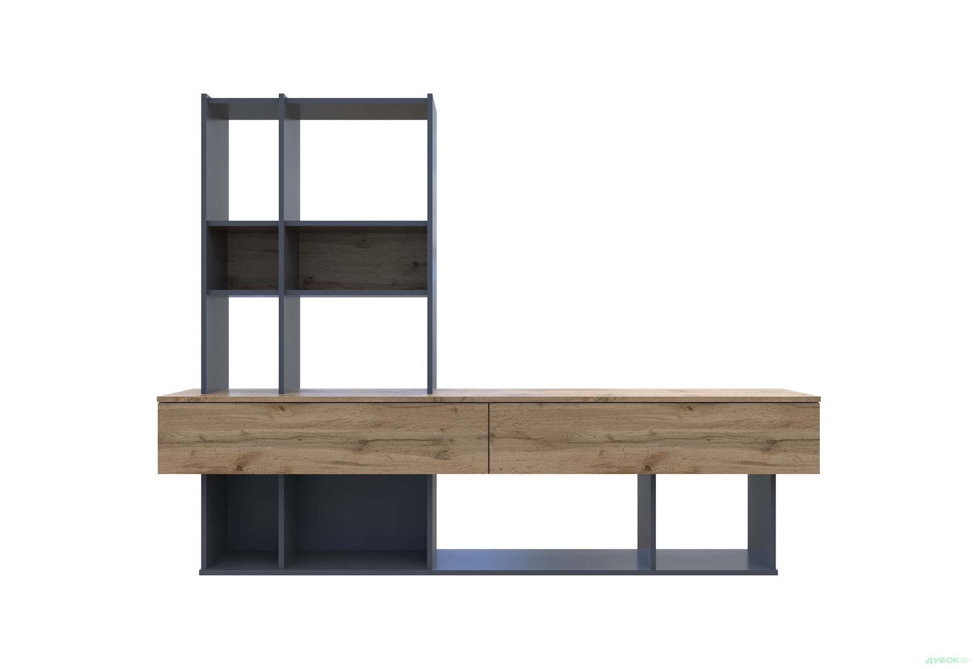 Зображення 4 - Стінка Doros Нота 195 см Графіт / Дуб Евок