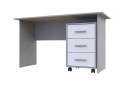 Изображение 2 - Стол письменный Doros Т3 120х60 см с тумбой на колесиках с 3 ящиками, Серый / Белый