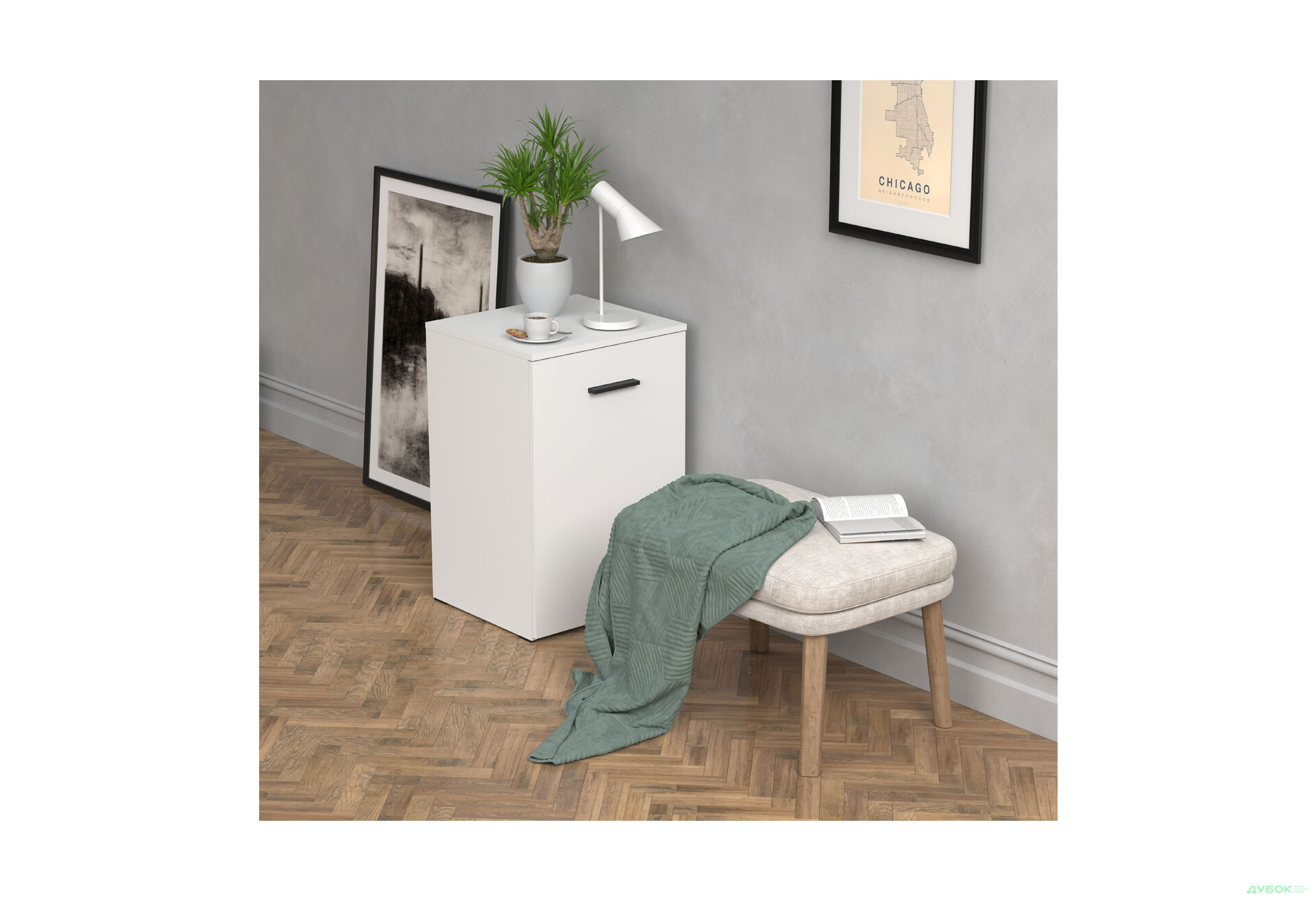 Изображение 4 - Стол-тумба трансформер Knap Knap Hobana / Хобана с тремя открытыми полочками, Белый