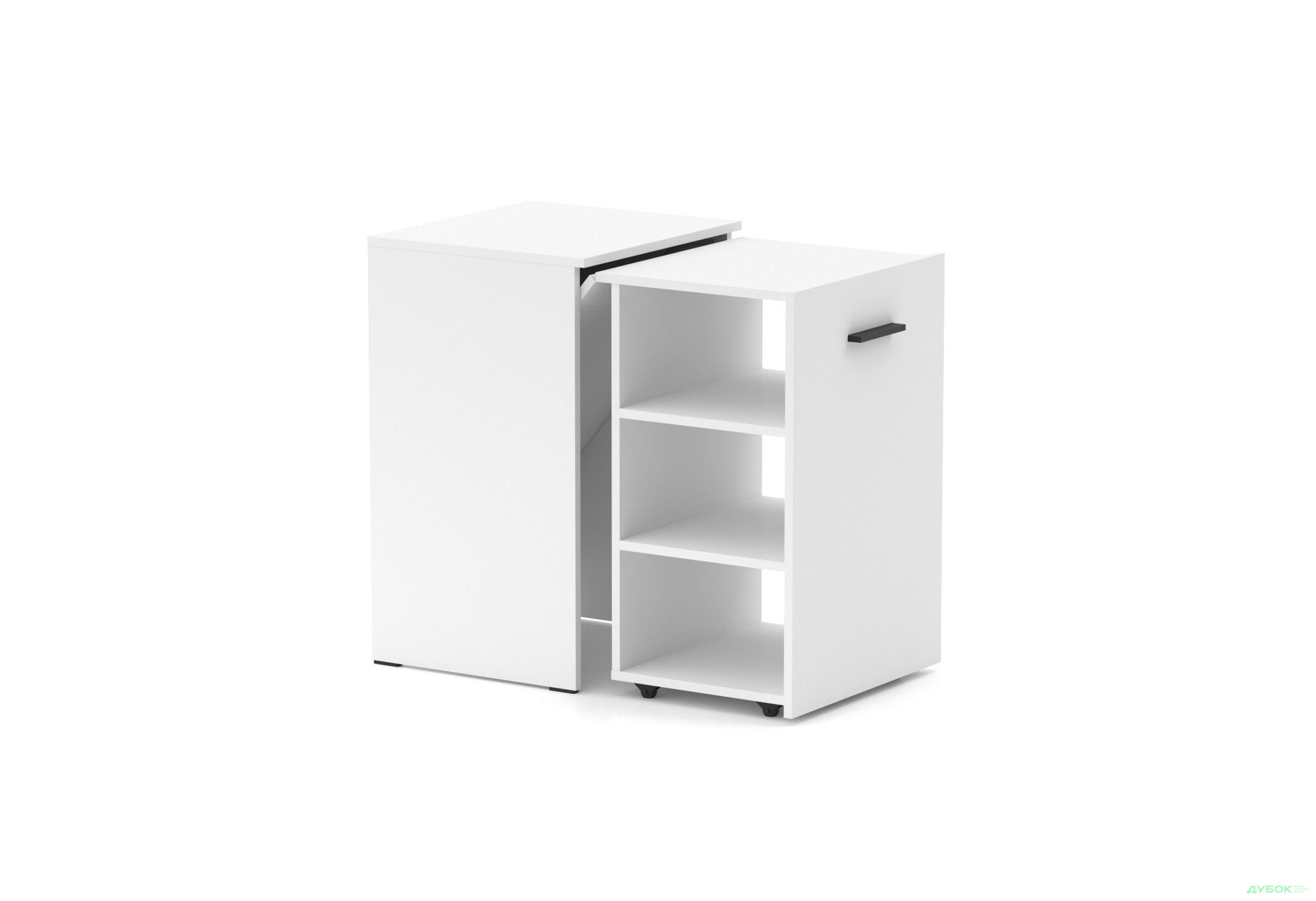 Изображение 2 - Стол-тумба трансформер Knap Knap Hobana / Хобана с тремя открытыми полочками, Белый