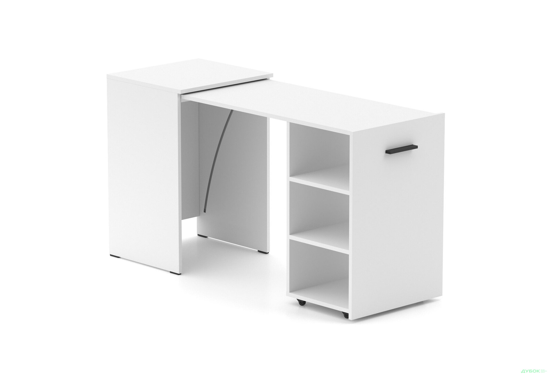 Изображение 1 - Стол-тумба трансформер Knap Knap Hobana / Хобана с тремя открытыми полочками, Белый