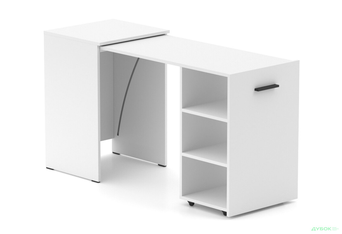 Стол-тумба трансформер Knap Knap Hobana / Хобана с тремя открытыми полочками, Белый