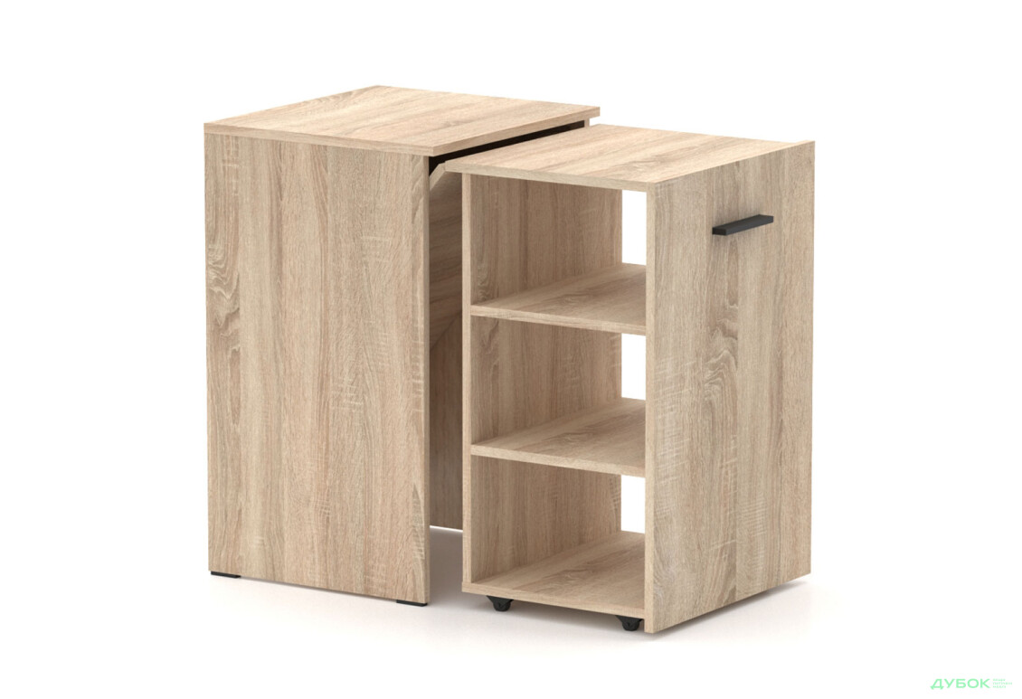 Зображення 2 - Стіл-тумба трансформер Knap Knap Hobana / Хобана з трьома відкритими поличками, Дуб Сонома
