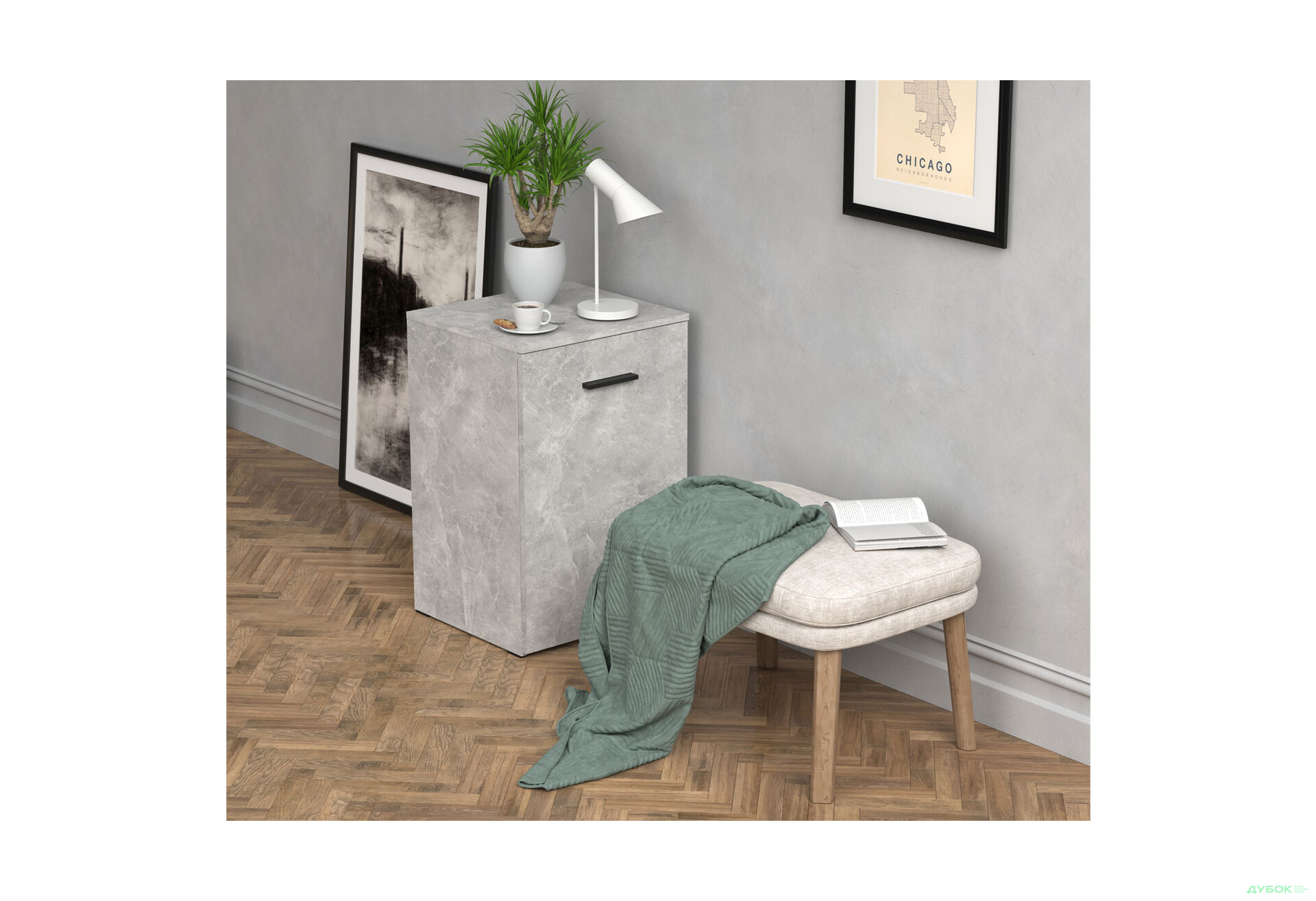 Зображення 4 - Стіл-тумба трансформер Knap Knap Hobana / Хобана з трьома відкритими поличками, Ательє світлий