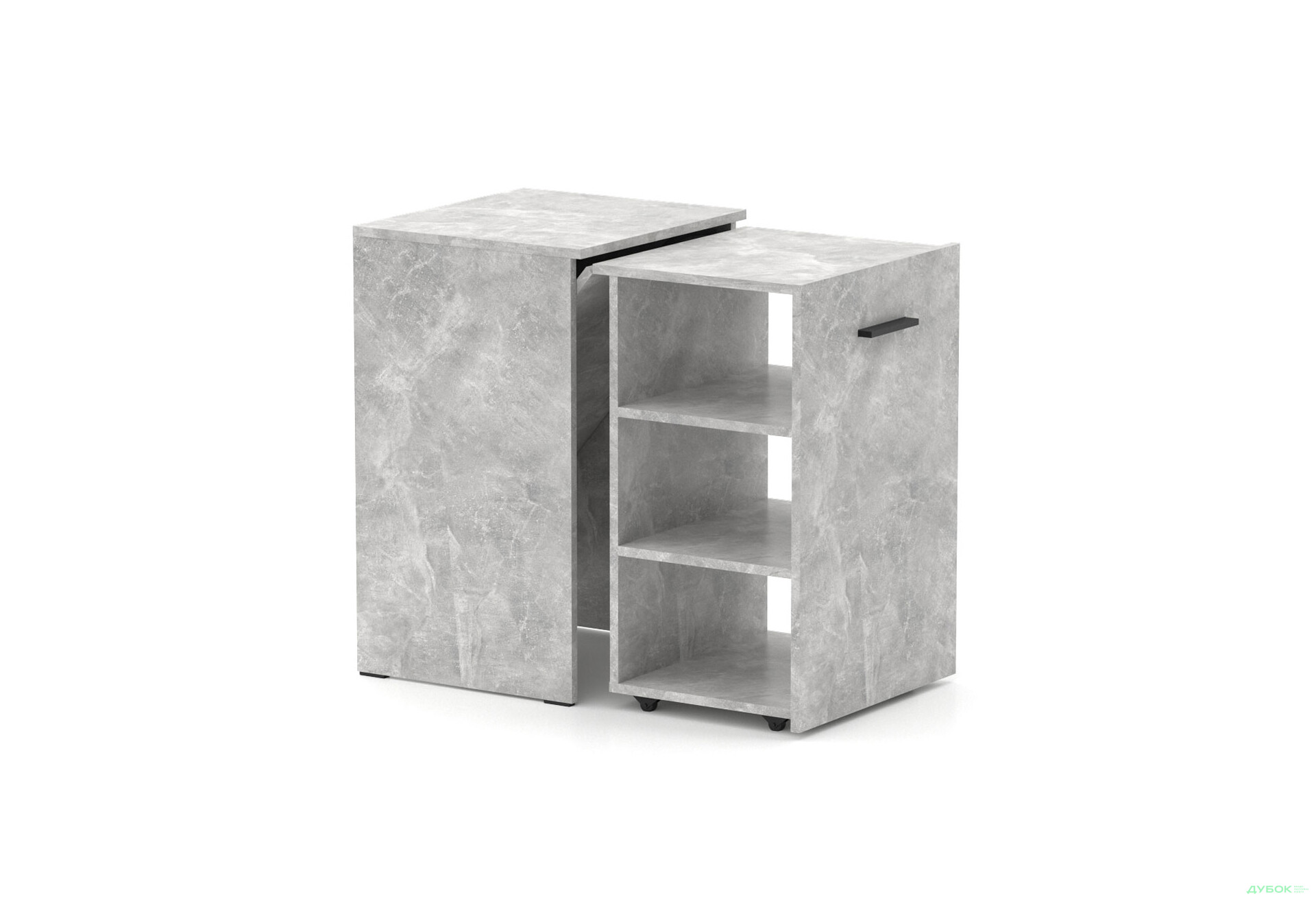 Зображення 2 - Стіл-тумба трансформер Knap Knap Hobana / Хобана з трьома відкритими поличками, Ательє світлий