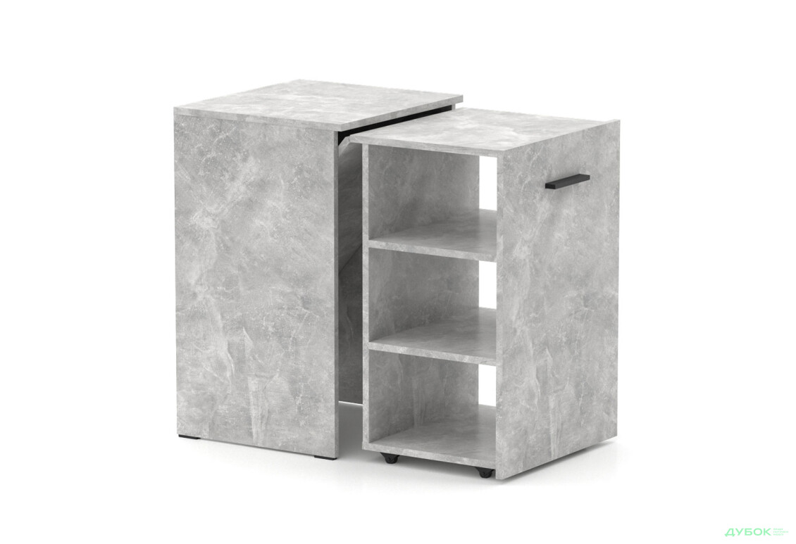 Зображення 2 - Стіл-тумба трансформер Knap Knap Hobana / Хобана з трьома відкритими поличками, Ательє світлий