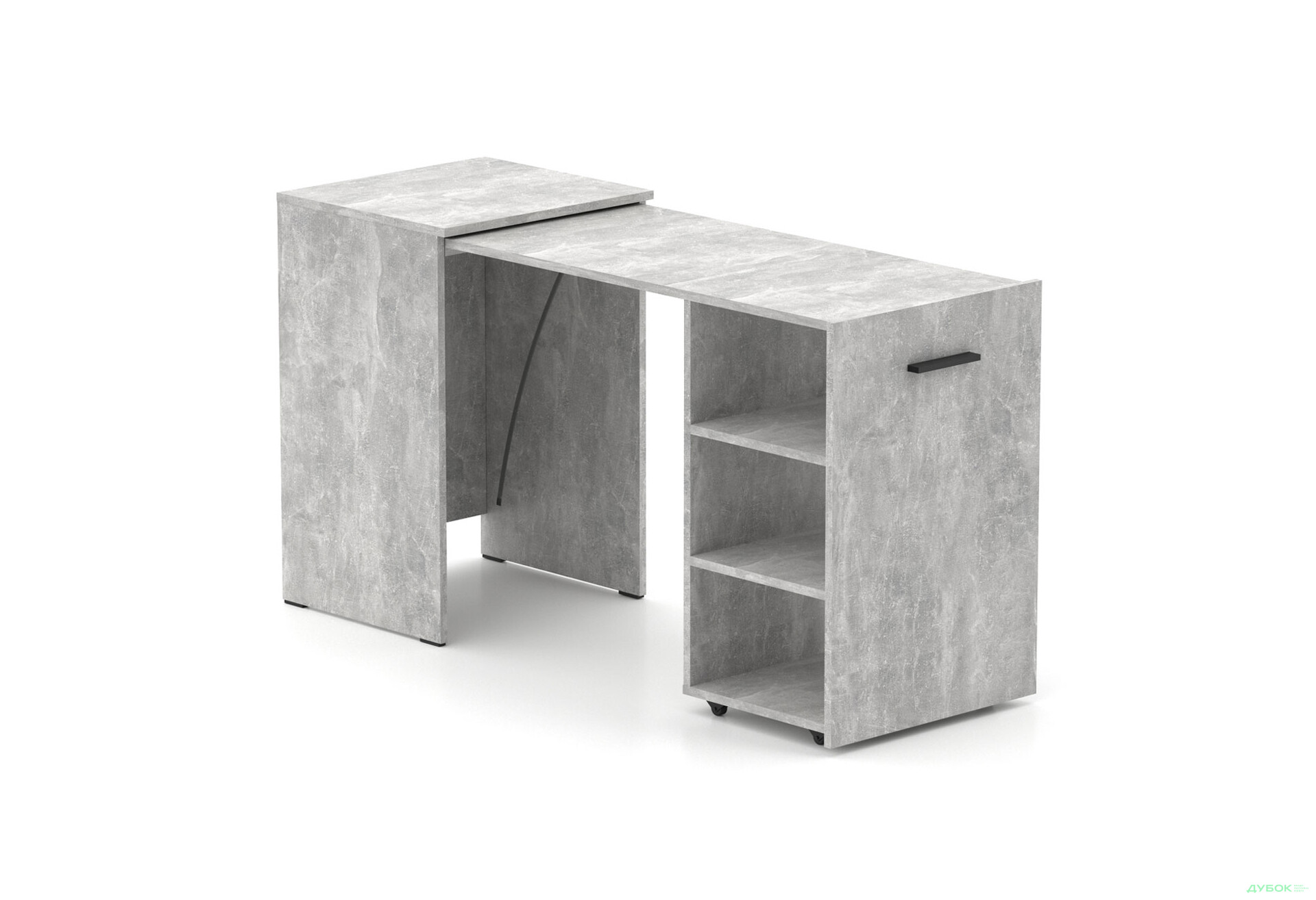 Зображення 1 - Стіл-тумба трансформер Knap Knap Hobana / Хобана з трьома відкритими поличками, Ательє світлий