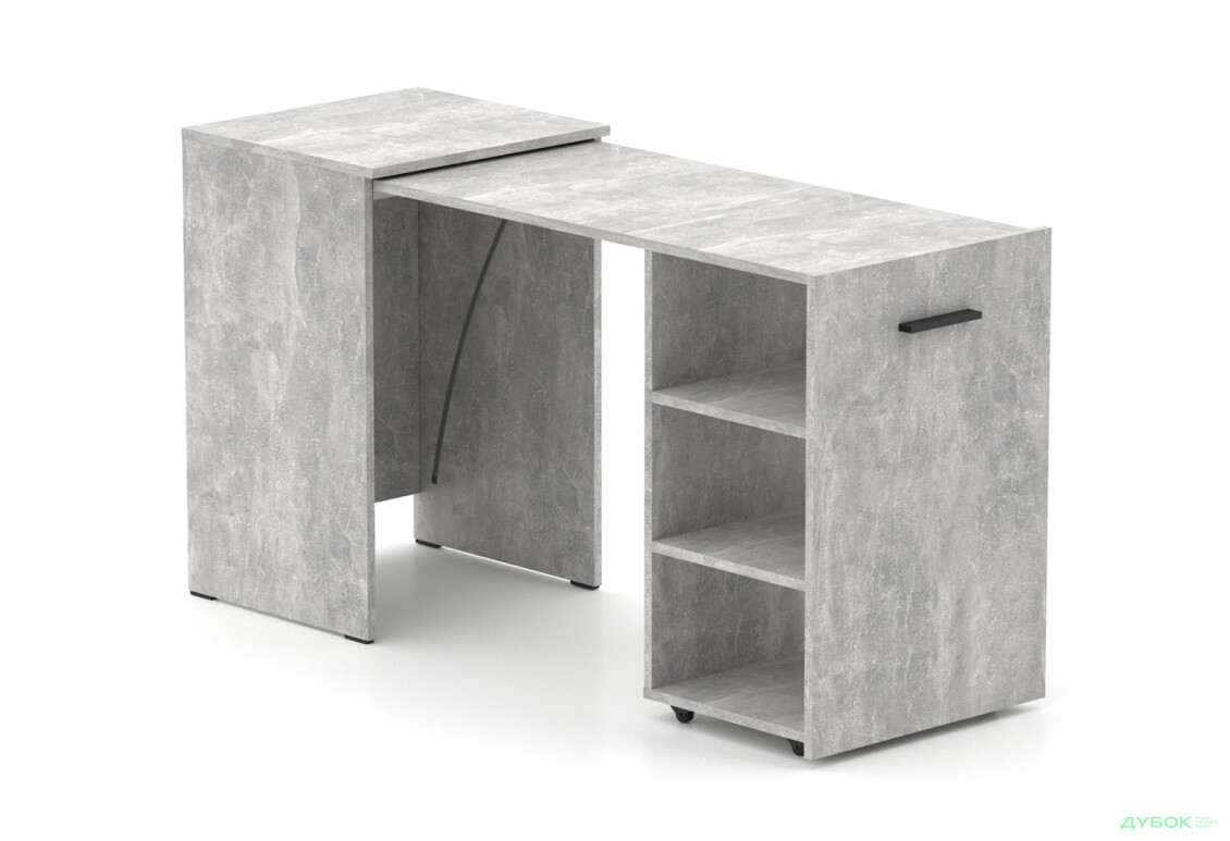 Стіл-тумба трансформер Knap Knap Hobana / Хобана з трьома відкритими поличками, Ательє світлий