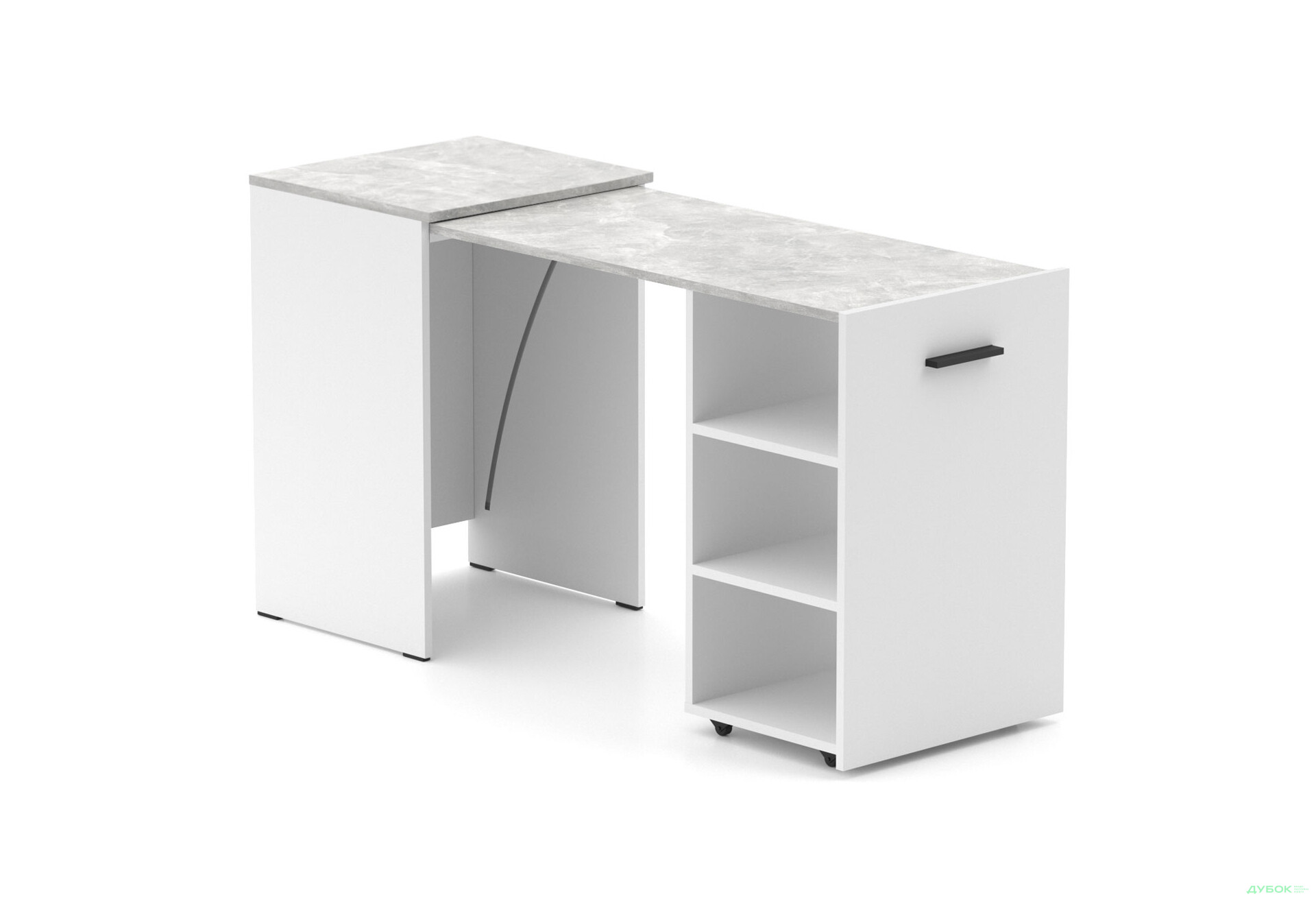 Зображення 1 - Стіл-тумба трансформер Knap Knap Hobana / Хобана з трьома відкритими поличками, Білий / Ательє світлий