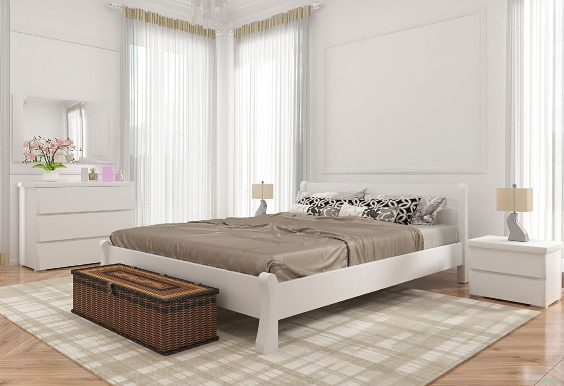 Фото 2 - Кровать Арбор Древ Венеция 160х200, сосна, белый