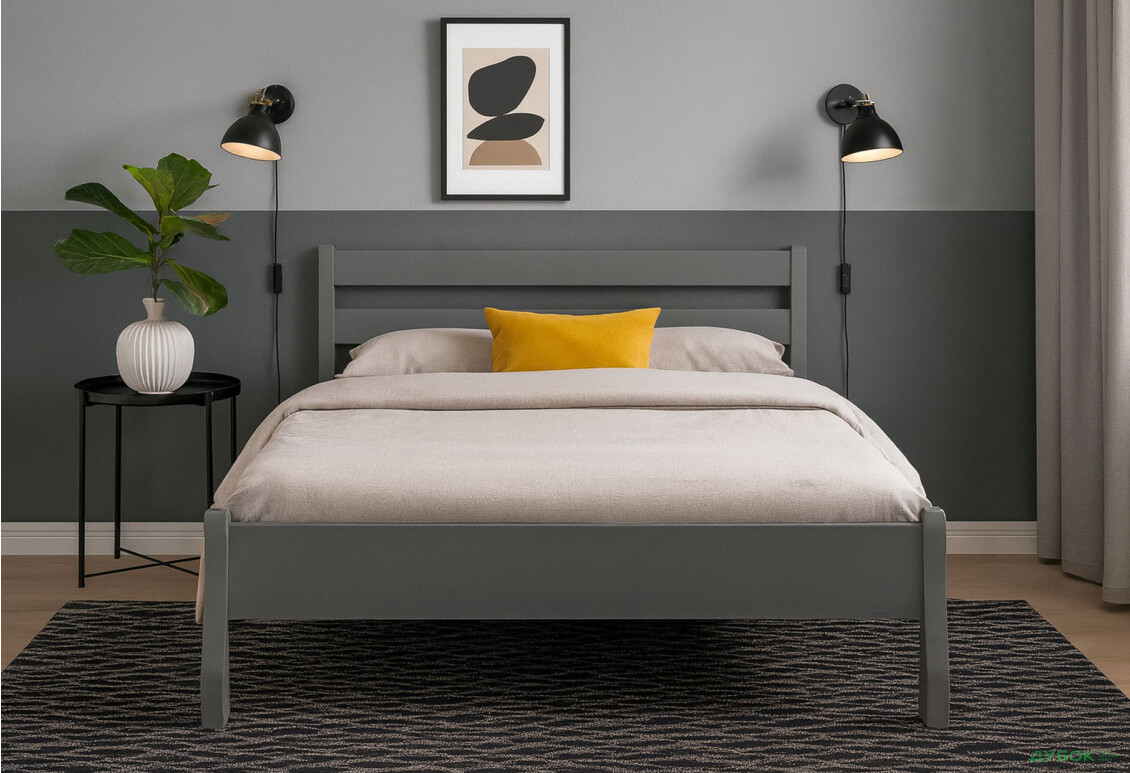 Ліжко Arbor Drev Венеція 160х190, бук, сірий - Зображення 3 Зображення 3 - Ліжко Arbor Drev Венеція 160х190, бук, сірий