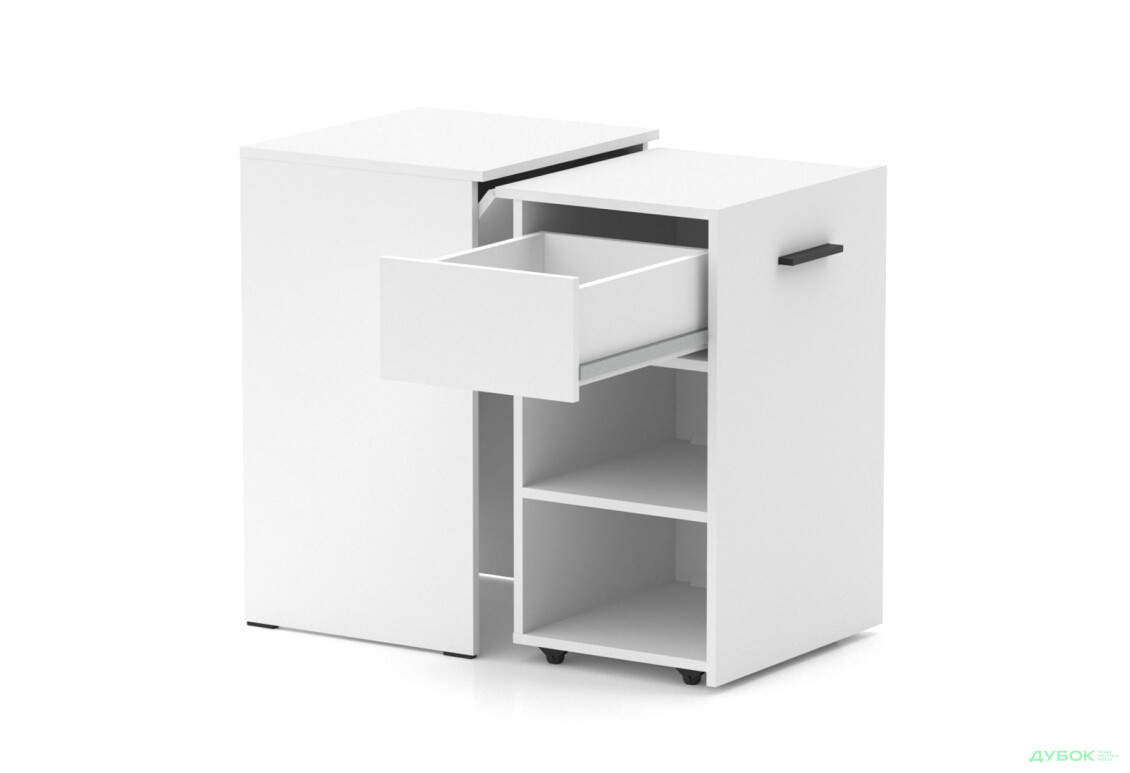 Изображение 2 - Стол-тумба трансформер Knap Knap Hobana / Хобана Ш1 с 2 открытыми полочками и ящиком, Белый
