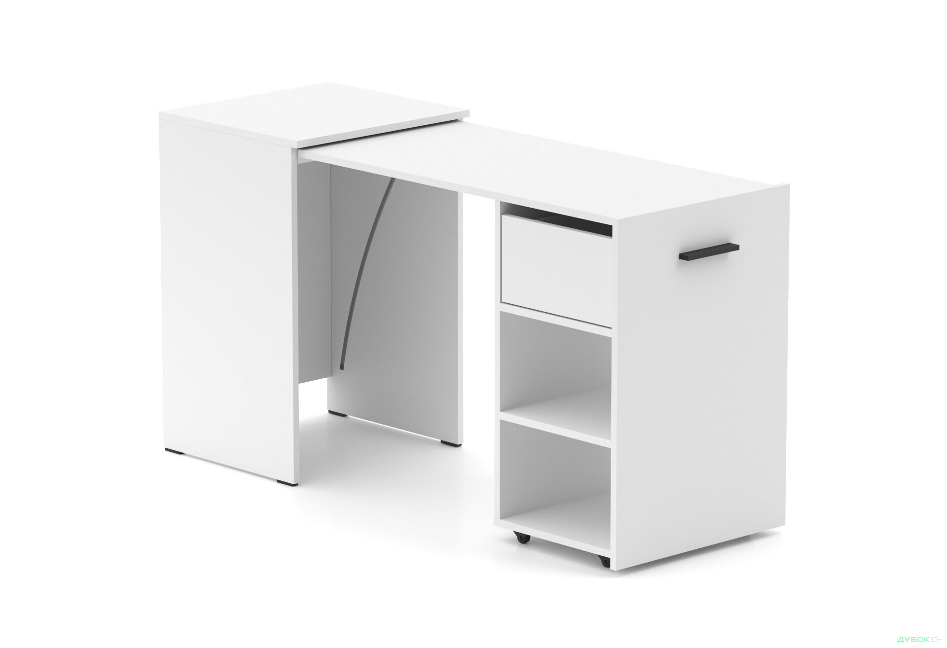 Изображение 1 - Стол-тумба трансформер Knap Knap Hobana / Хобана Ш1 с 2 открытыми полочками и ящиком, Белый