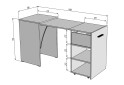 Фото 6 - Стол-тумба трансформер Knap Knap Hobana / Хобана Ш1 с 2 открытыми полочками и ящиком, Белый