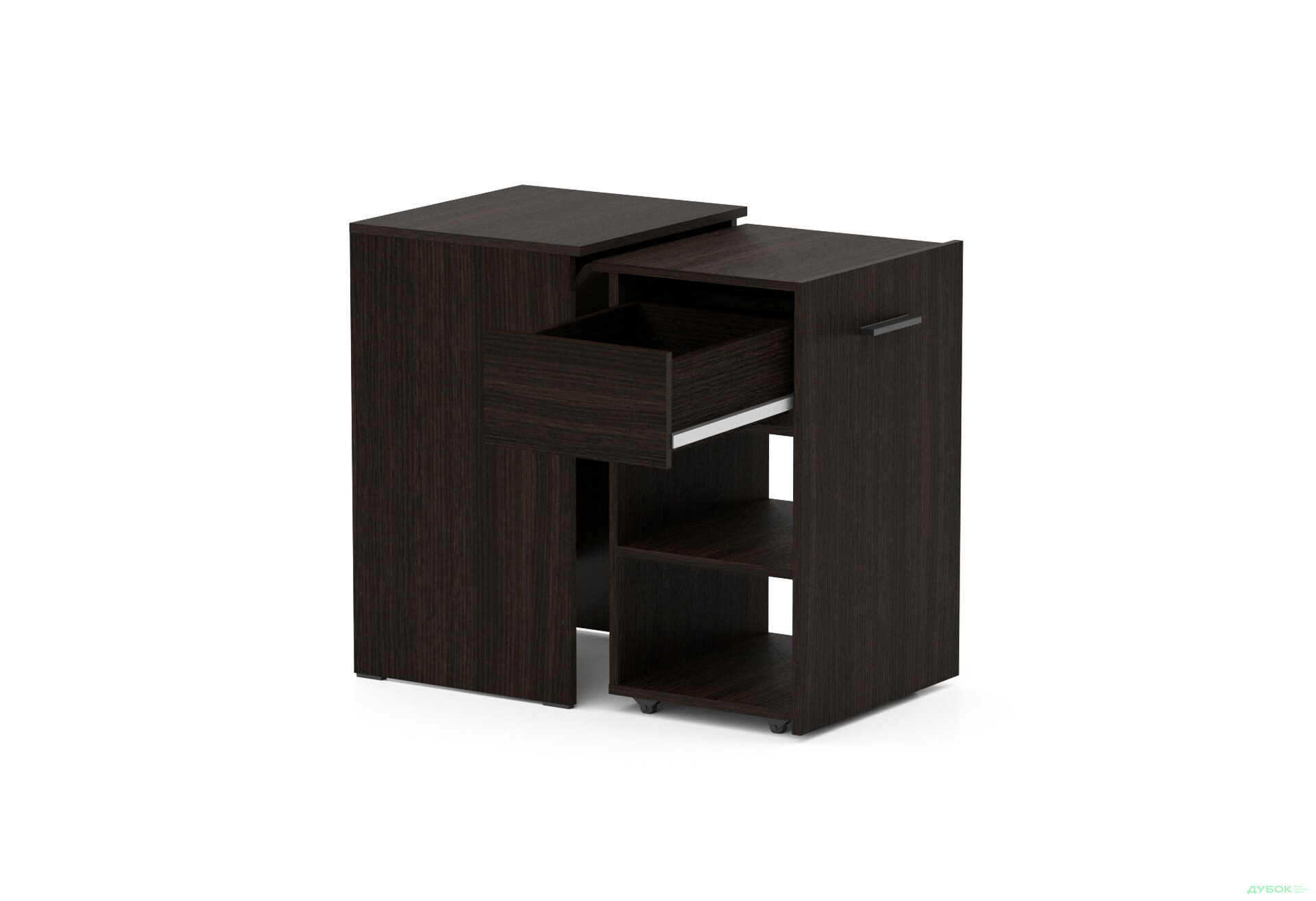 Изображение 2 - Стол-тумба трансформер Knap Knap Hobana / Хобана Ш1 с 2 открытыми полочками и ящиком, Венге