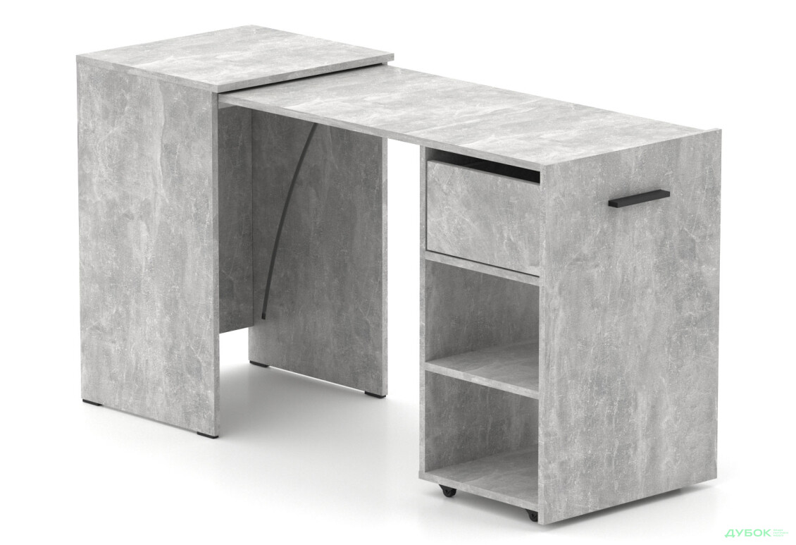 Стіл-тумба трансформер Knap Knap Hobana / Хобана Ш1 з 2 відкритими поличками та шухлядою, Ательє світлий