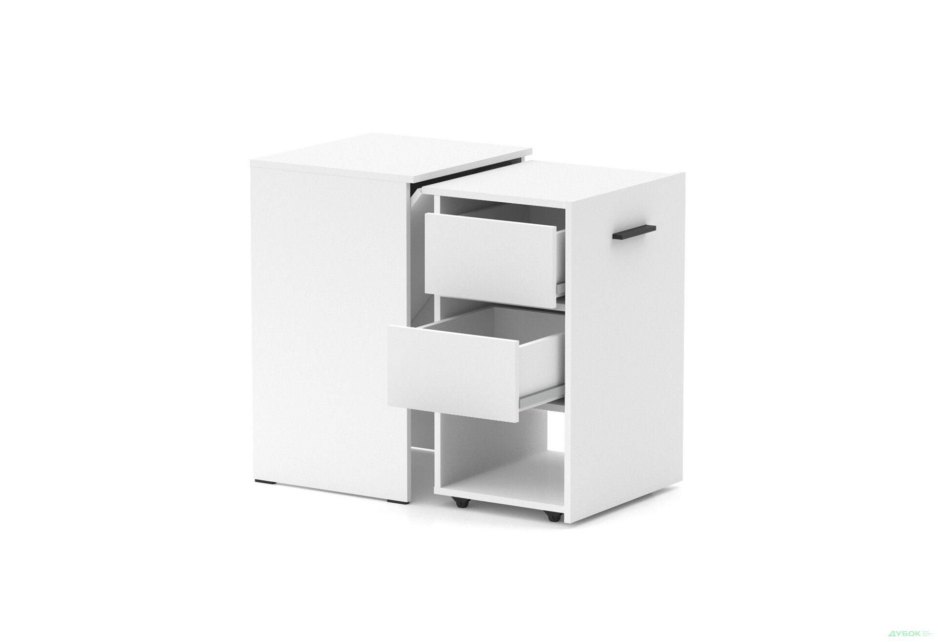 Зображення 2 - Стіл-тумба трансформер Knap Knap Hobana / Хобана Ш2 з поличкою та шухлядами, Білий