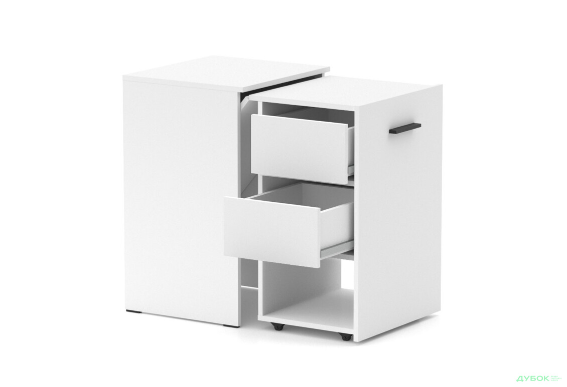 Зображення 2 - Стіл-тумба трансформер Knap Knap Hobana / Хобана Ш2 з поличкою та шухлядами, Білий