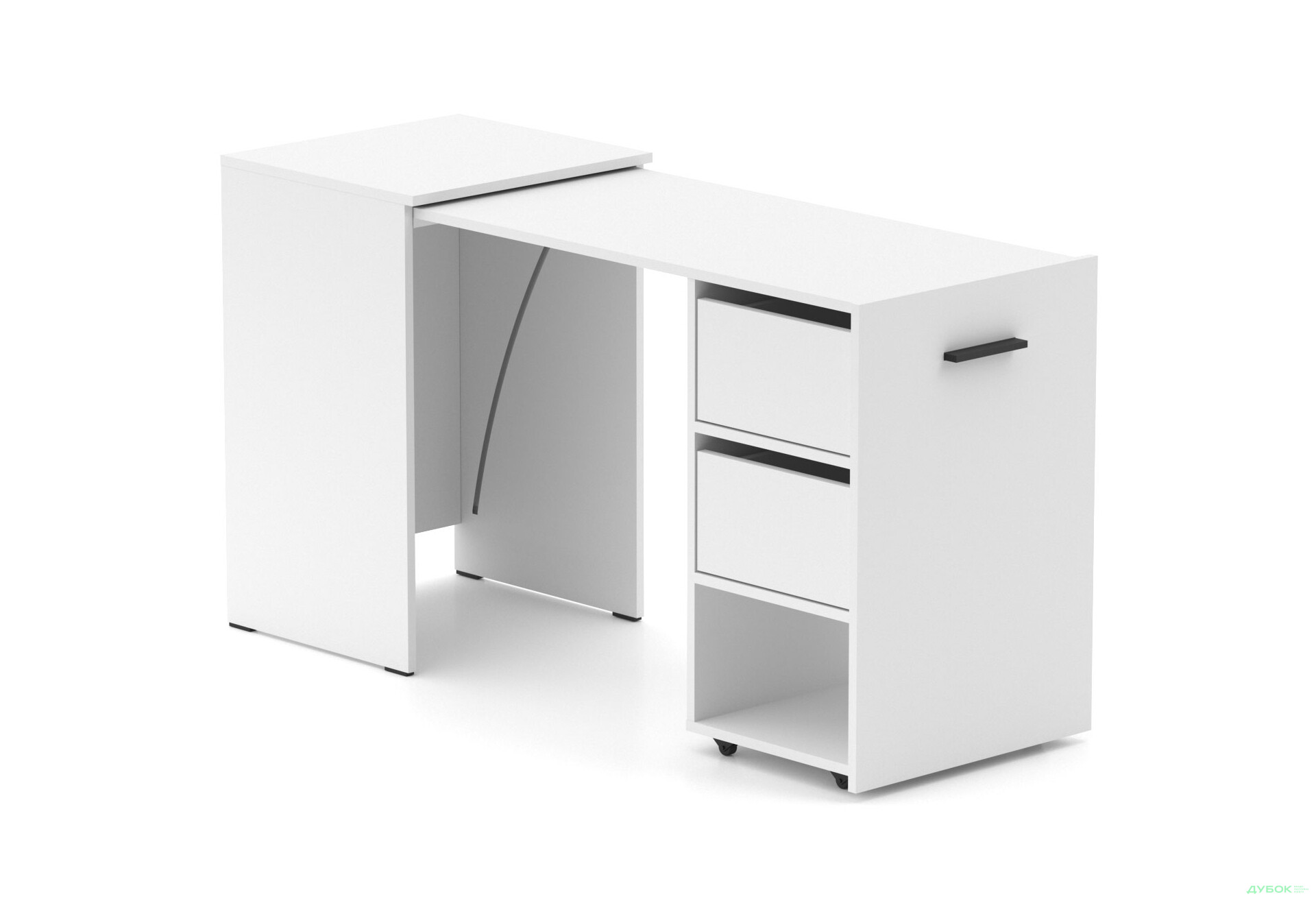 Зображення 1 - Стіл-тумба трансформер Knap Knap Hobana / Хобана Ш2 з поличкою та шухлядами, Білий