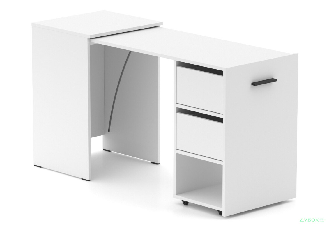 Стіл-тумба трансформер Knap Knap Hobana / Хобана Ш2 з поличкою та шухлядами, Білий