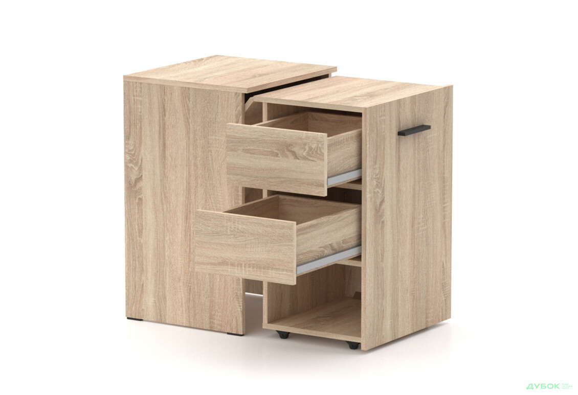 Зображення 2 - Стіл-тумба трансформер Knap Knap Hobana / Хобана Ш2 з поличкою та шухлядами, Дуб сонома