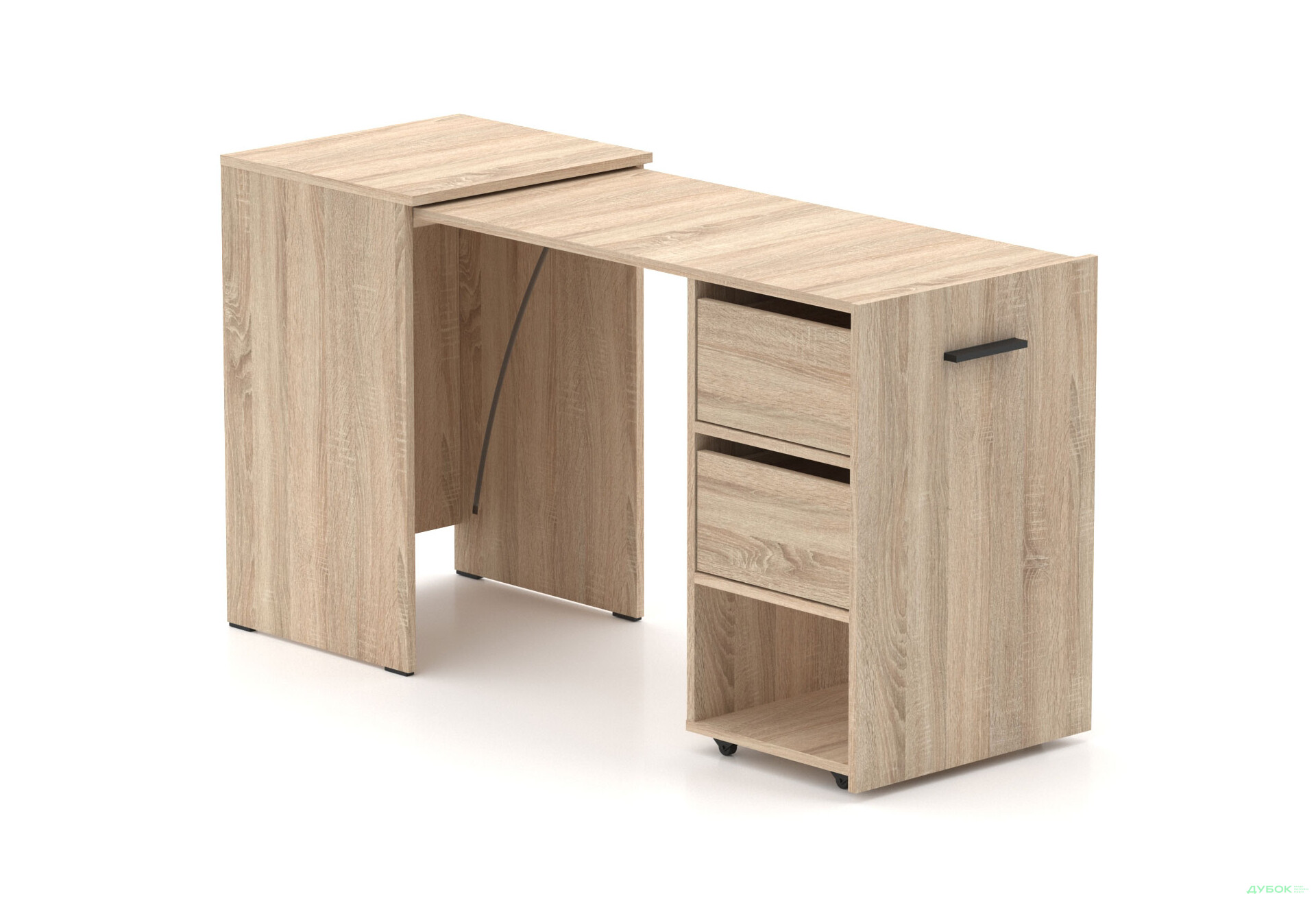 Зображення 1 - Стіл-тумба трансформер Knap Knap Hobana / Хобана Ш2 з поличкою та шухлядами, Дуб сонома