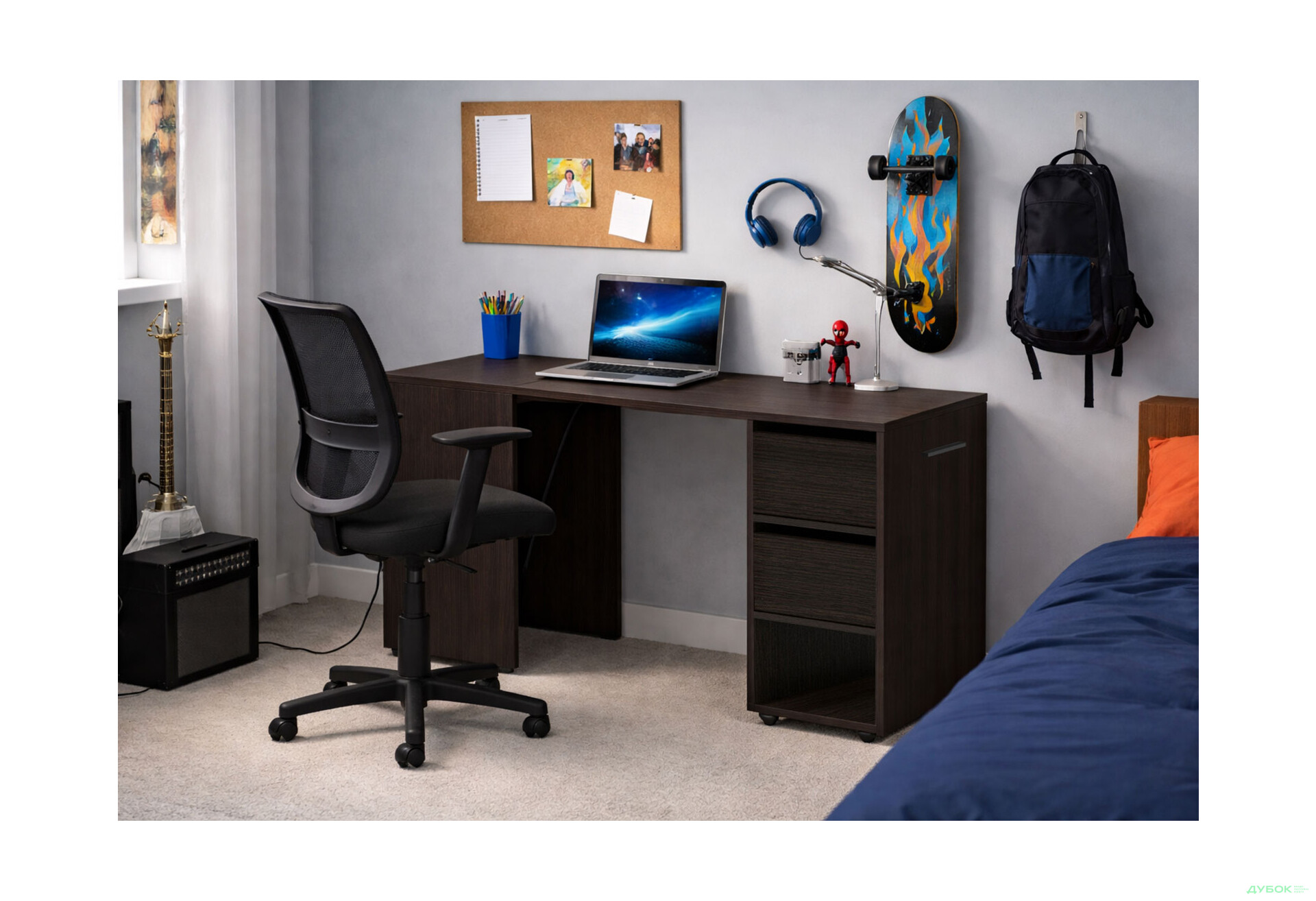 Зображення 2 - Стіл-тумба трансформер Knap Knap Hobana / Хобана Ш2 з поличкою та шухлядами, Венге