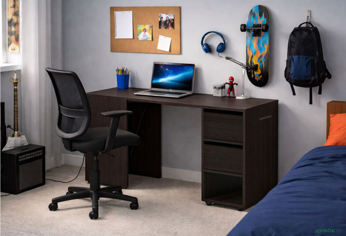 Зображення 2 - Стіл-тумба трансформер Knap Knap Hobana / Хобана Ш2 з поличкою та шухлядами, Венге