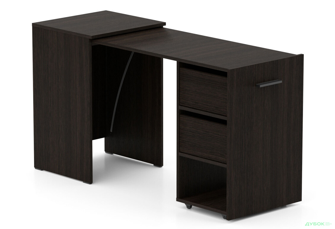 Стол-тумба трансформер Knap Knap Hobana / Хобана Ш2 с полкой и ящиками, Венге