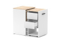 Зображення 2 - Стіл-тумба трансформер Knap Knap Hobana / Хобана Ш2 з поличкою та шухлядами, Білий / Дуб сонома