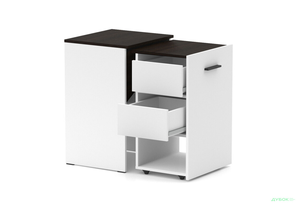 Изображение 2 - Стол-тумба трансформер Knap Knap Hobana / Хобана Ш2 с полкой и ящиками, Белый / Венге