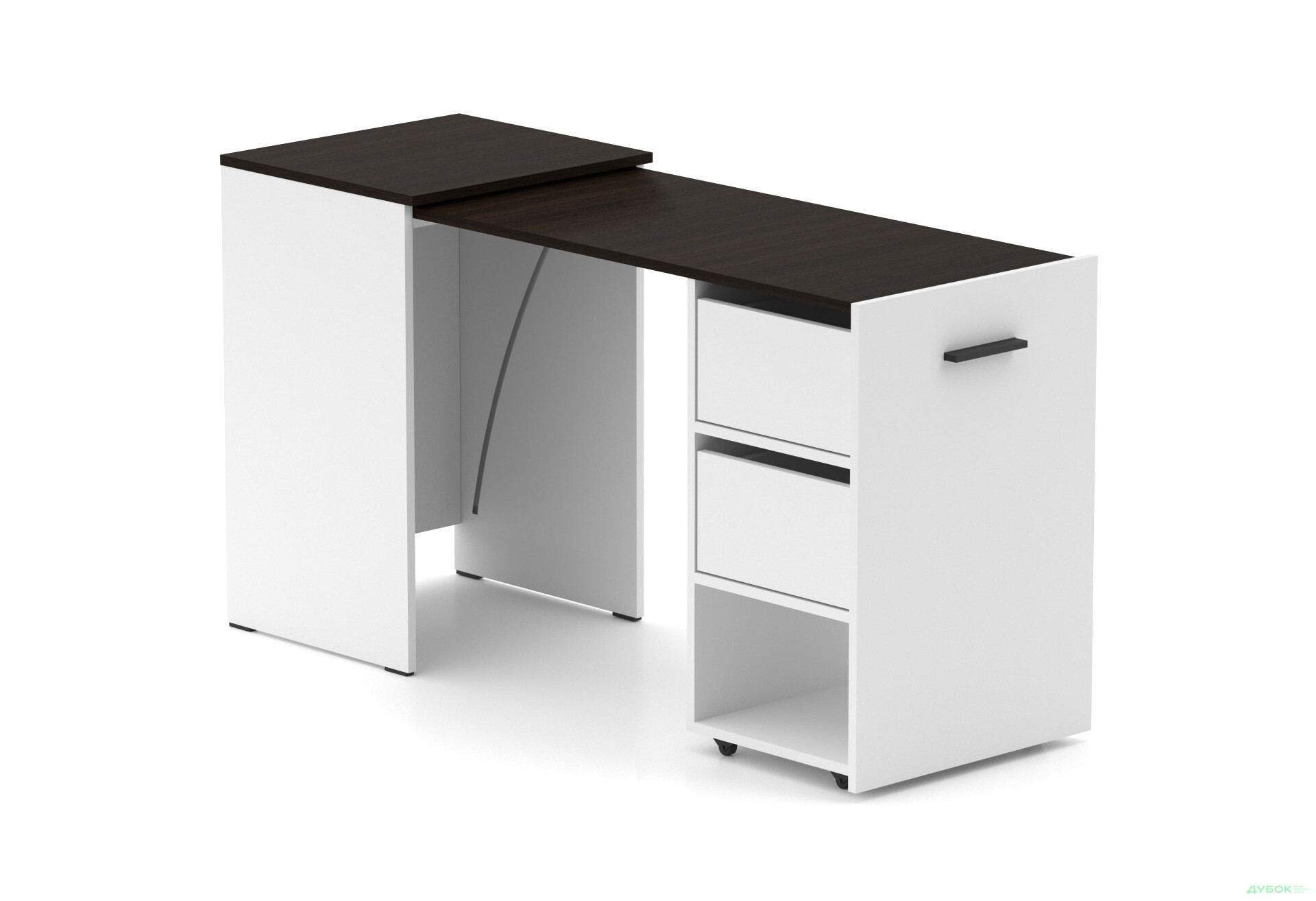 Изображение 1 - Стол-тумба трансформер Knap Knap Hobana / Хобана Ш2 с полкой и ящиками, Белый / Венге