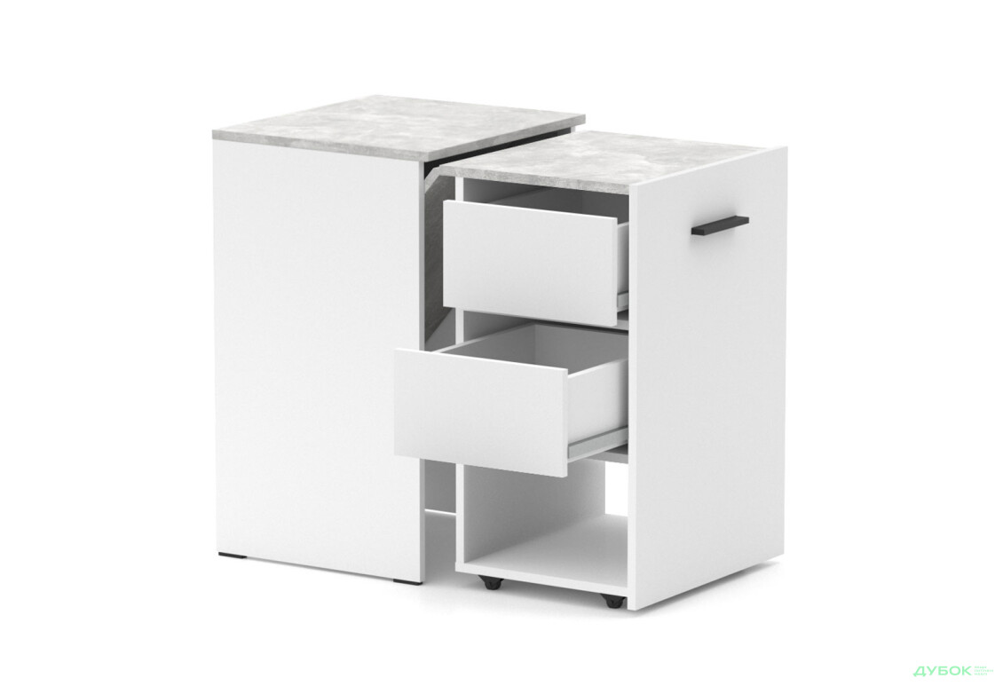 Изображение 2 - Стол-тумба трансформер Knap Knap Hobana / Хобана Ш2 с полкой и ящиками, Белый / Ателье светлый