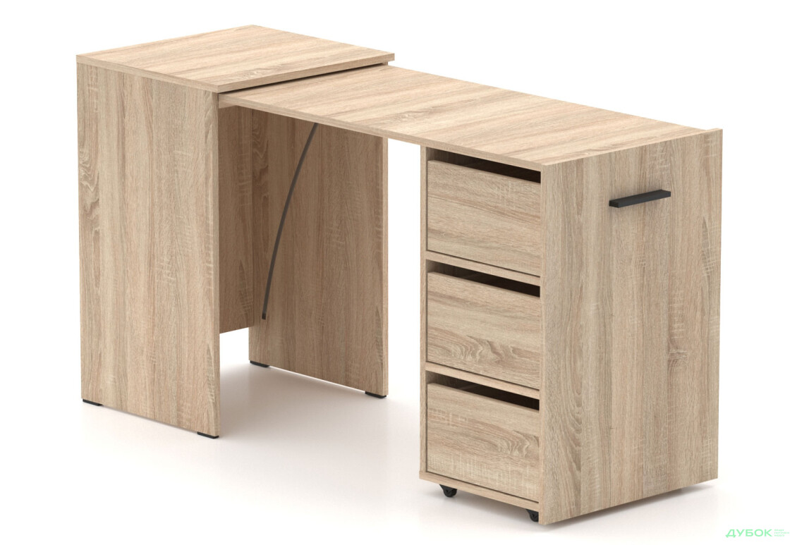 Стол-тумба трансформер Knap Knap Hobana / Хобана Ш3 с ящиками, Дуб сонома
