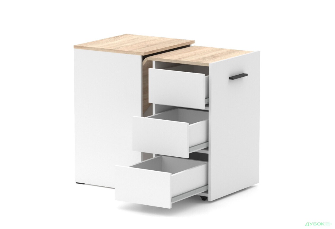 Изображение 2 - Стол-тумба трансформер Knap Knap Hobana / Хобана Ш3 с ящиками, Белый / Дуб сонома