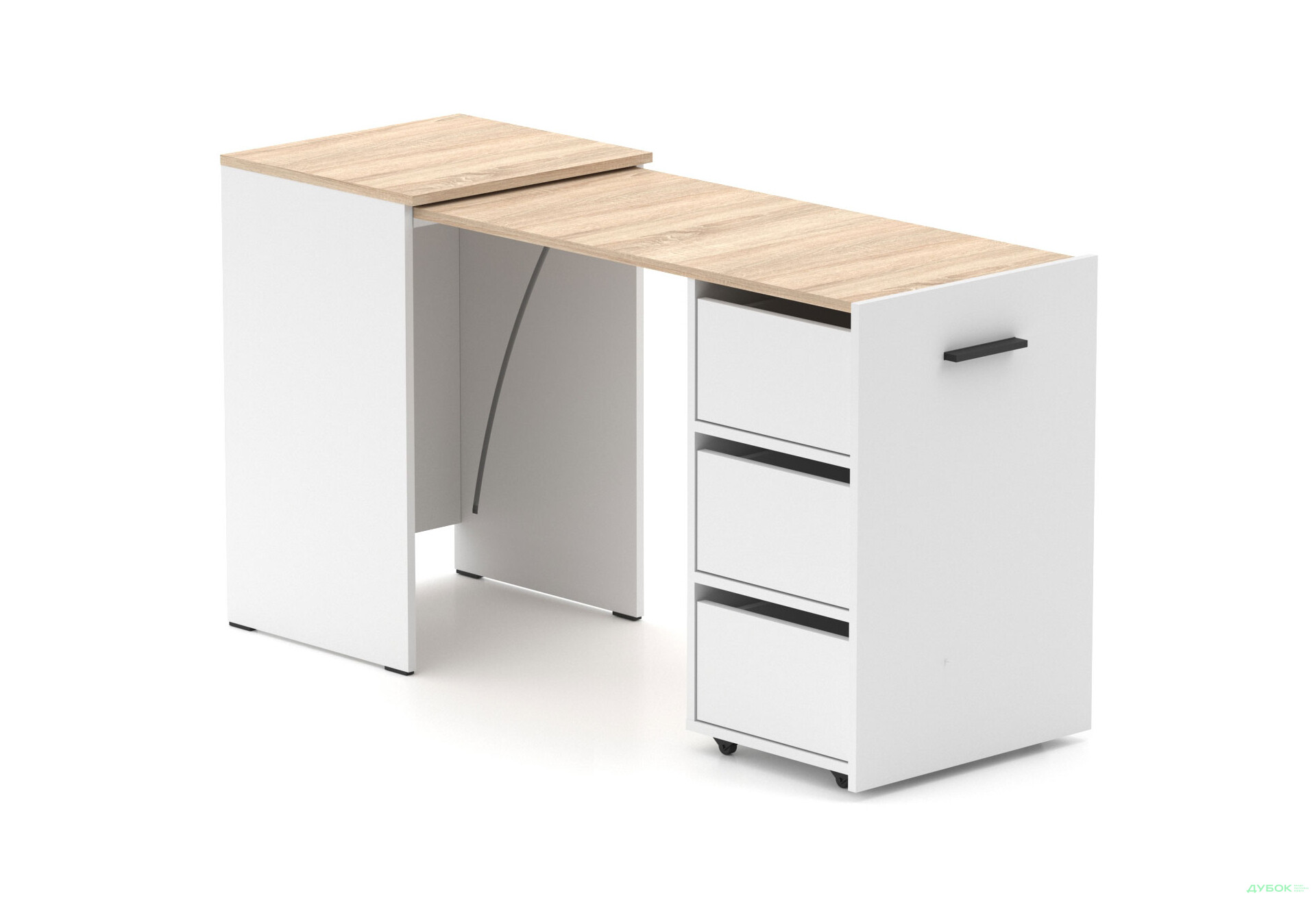 Изображение 1 - Стол-тумба трансформер Knap Knap Hobana / Хобана Ш3 с ящиками, Белый / Дуб сонома