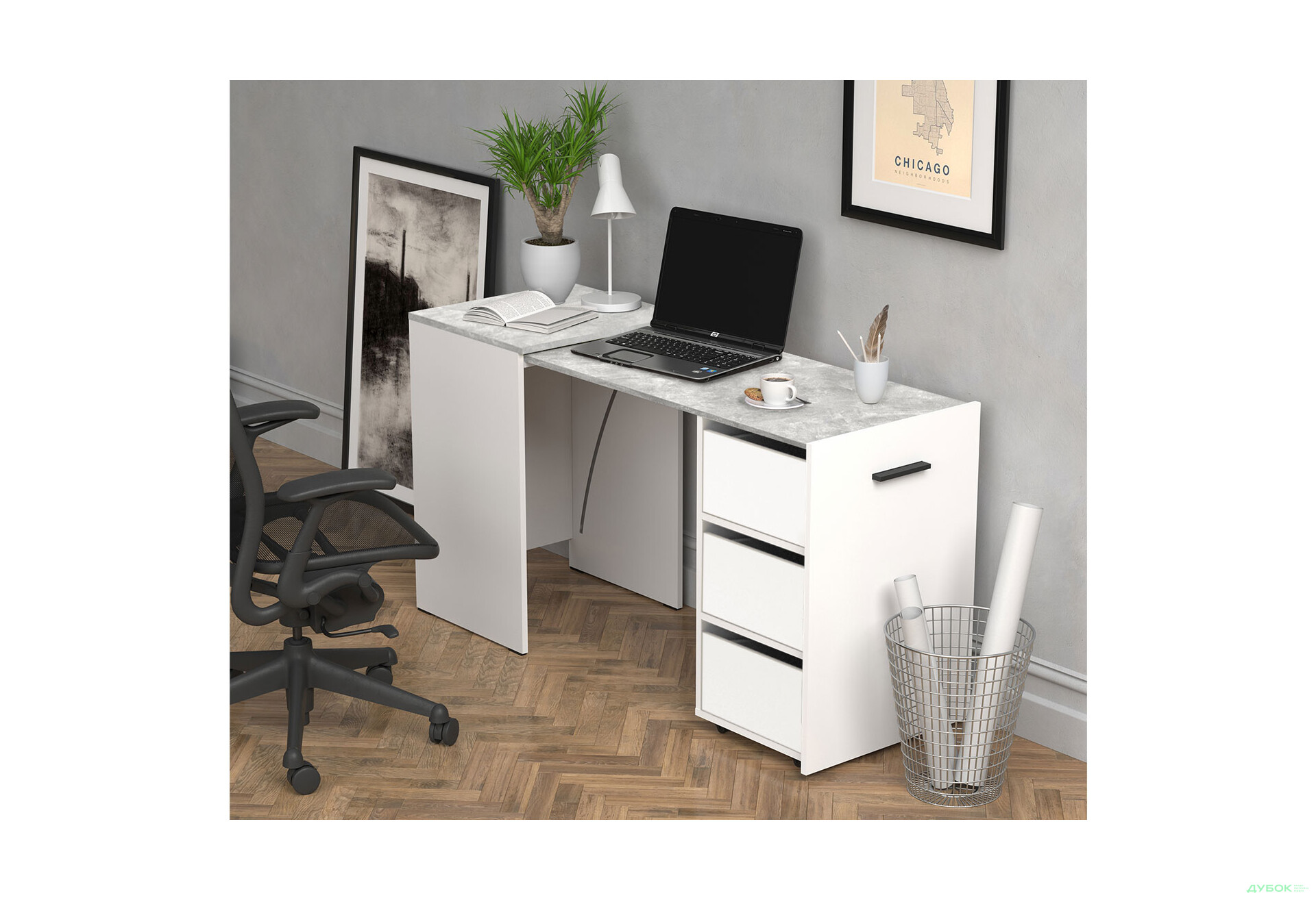 Изображение 5 - Стол-тумба трансформер Knap Knap Hobana / Хобана Ш3 с ящиками, Белый / Ателье светлый