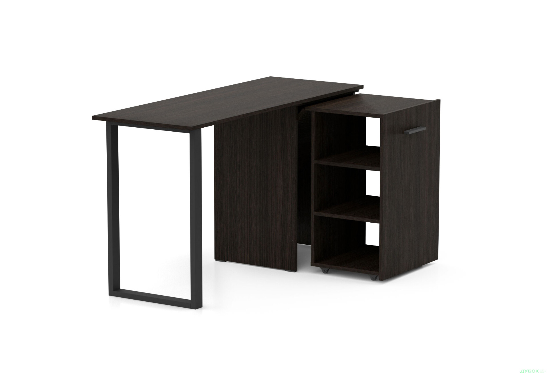 Изображение 2 - Стол-трансформер Knap Knap Hobana+Jambo / Хобана+Джамбо с дополнительной поворотной столешницей и полками, Венге